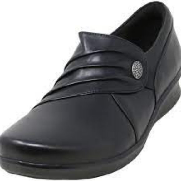 NWT CLARKS COLLECTION HOPE ROXANNE LEATHER SLIP ON LOAFERS BLACK 10W - Picture 3 of 7